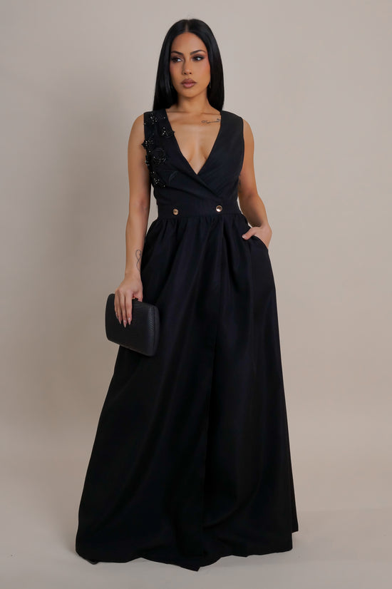 Sophisticated Maxi Dress - Black