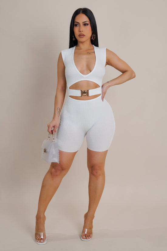 Our Secret Romper - White