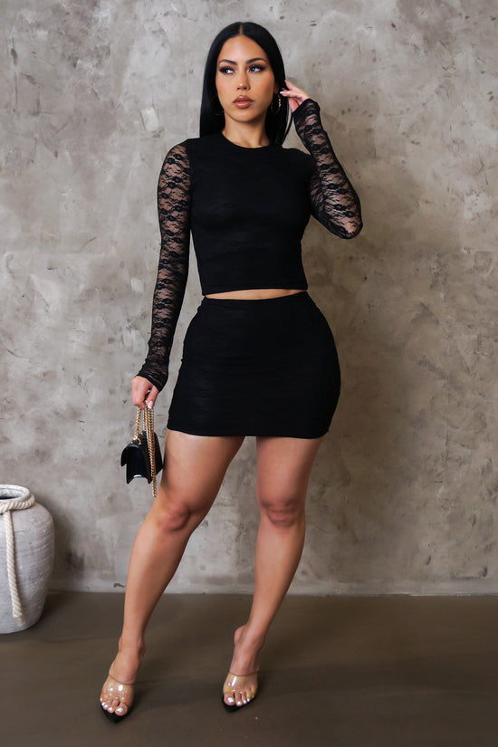 Lookin Good Skirt Set - Black