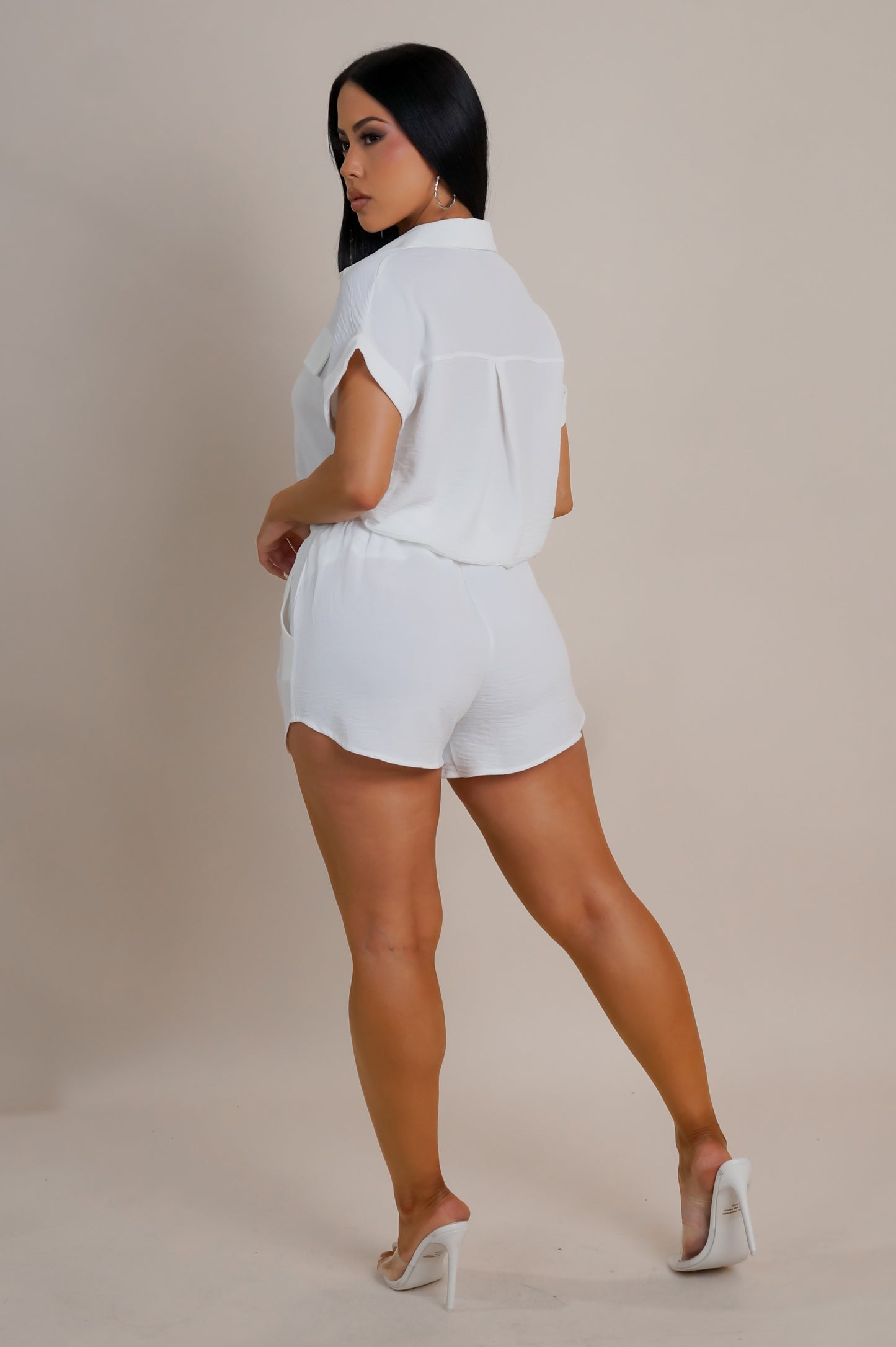 Over Now Shorts Set - White