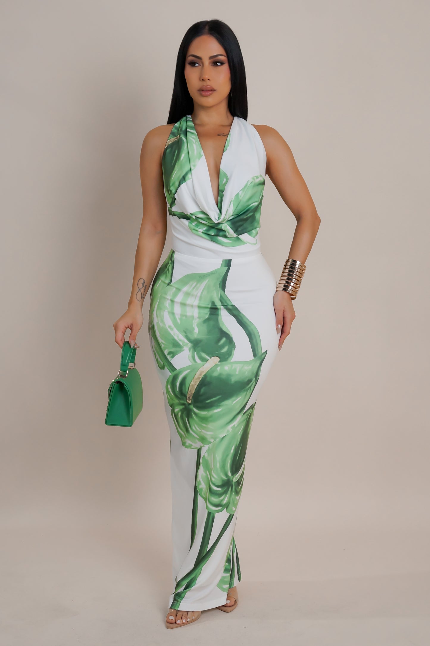 Power Play Maxi Dress - Green