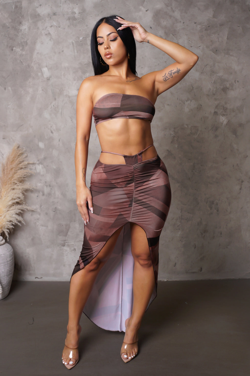 Load image into Gallery viewer, Show Me More Two Piece Skirt Set - Mauve

