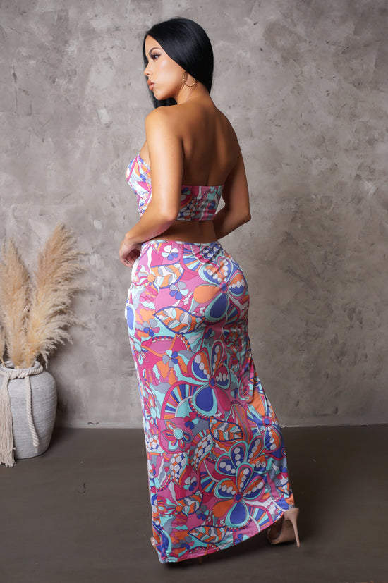 Load image into Gallery viewer, A Week In Cabo Two Piece Skirt Set - Pink
