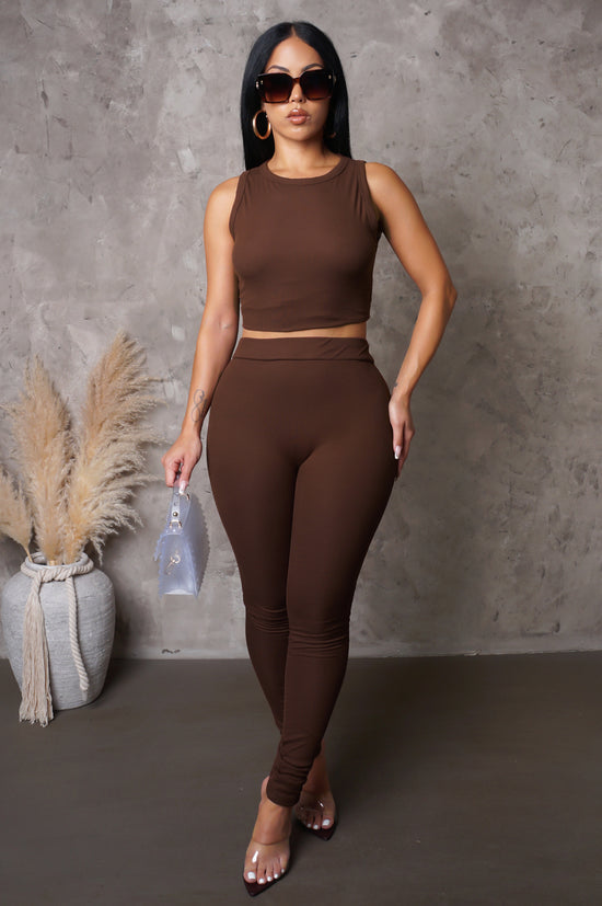 Load image into Gallery viewer, Down To Earth Pant Set -Brown
