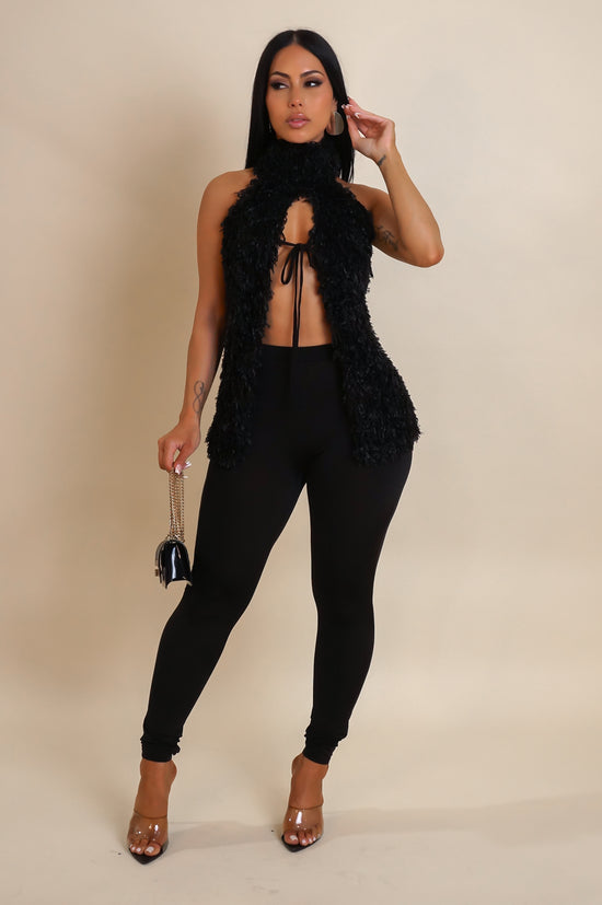 Sleek Sophistication Pant Set- Black