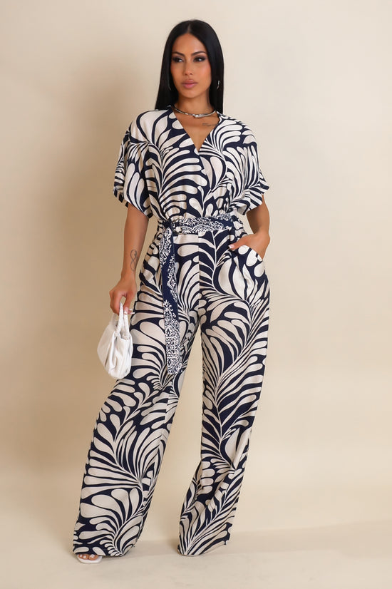 No Basic Vibes Jumpsuit - Navy