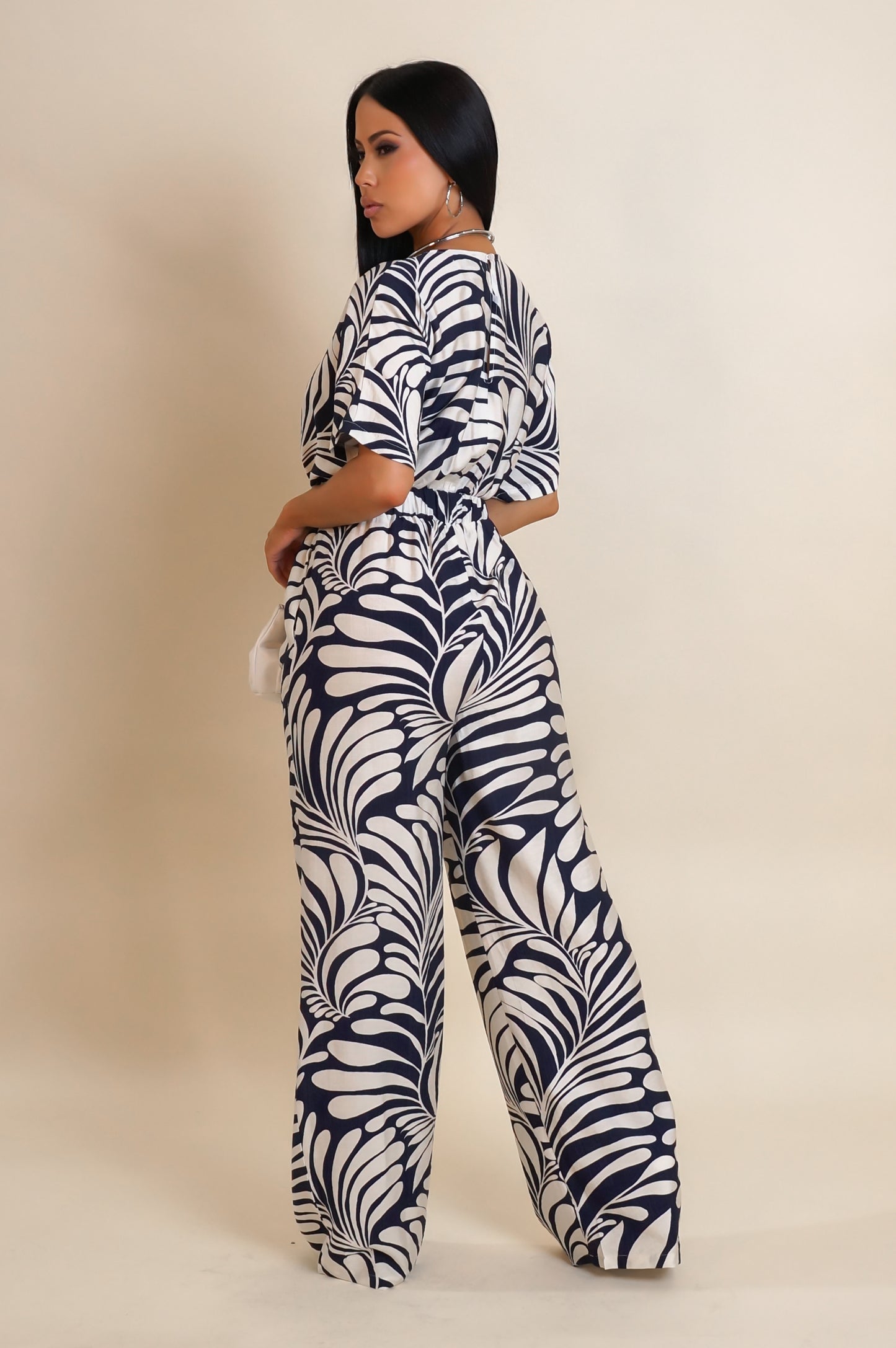 No Basic Vibes Jumpsuit - Navy