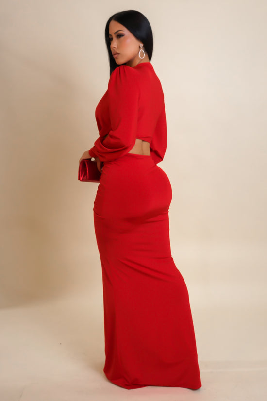 Here Again Maxi Dress - Red