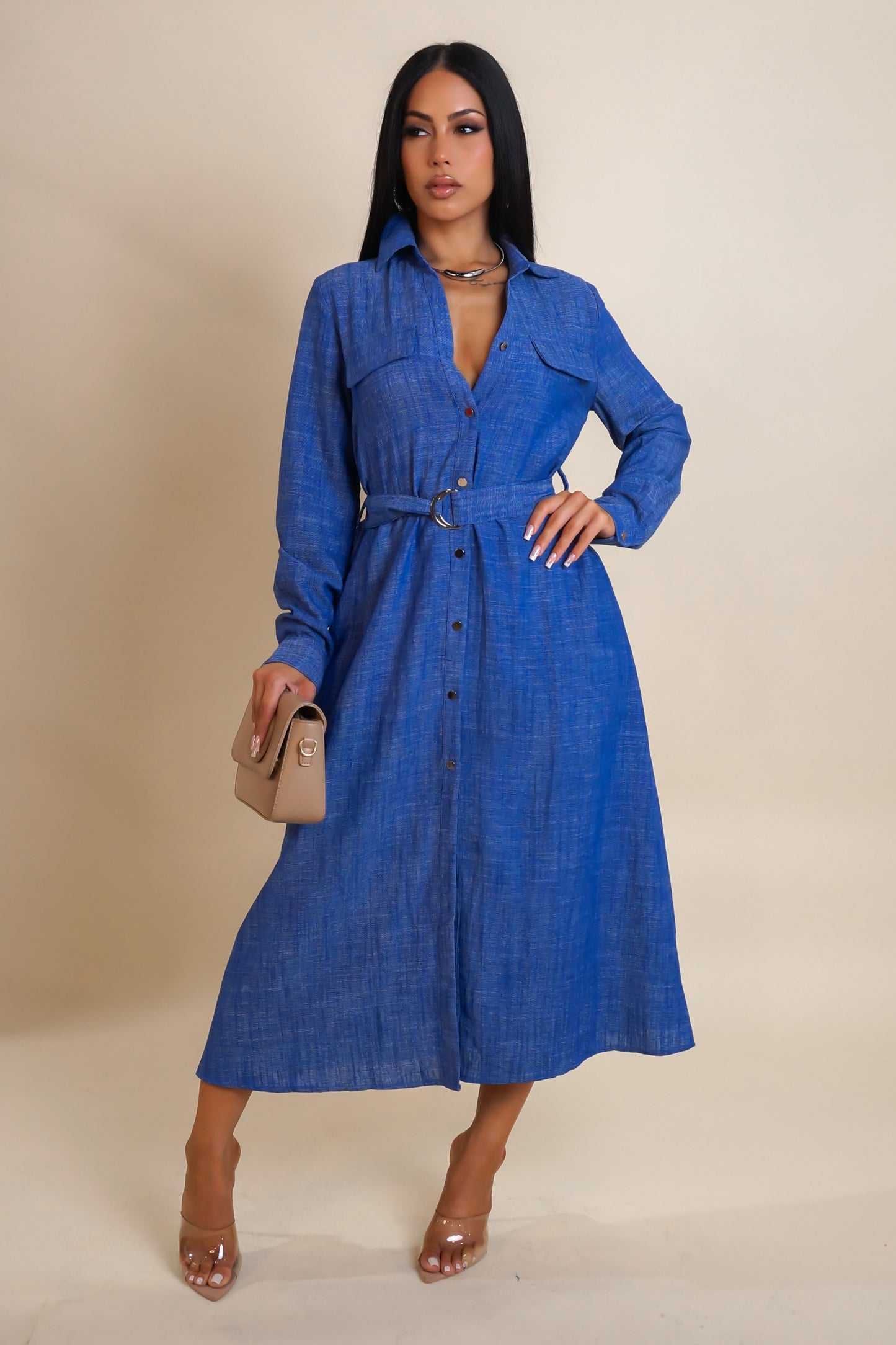 For Love Midi Dress - Blue