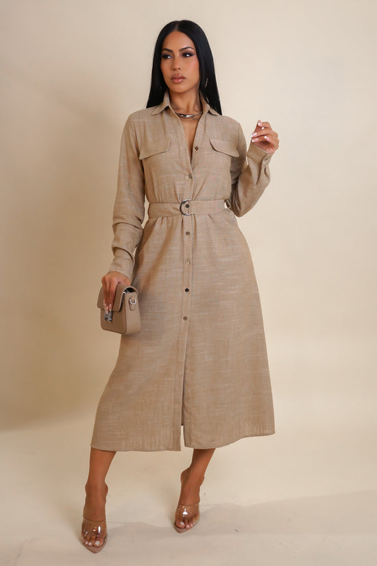 For Love Midi Dress - Taupe