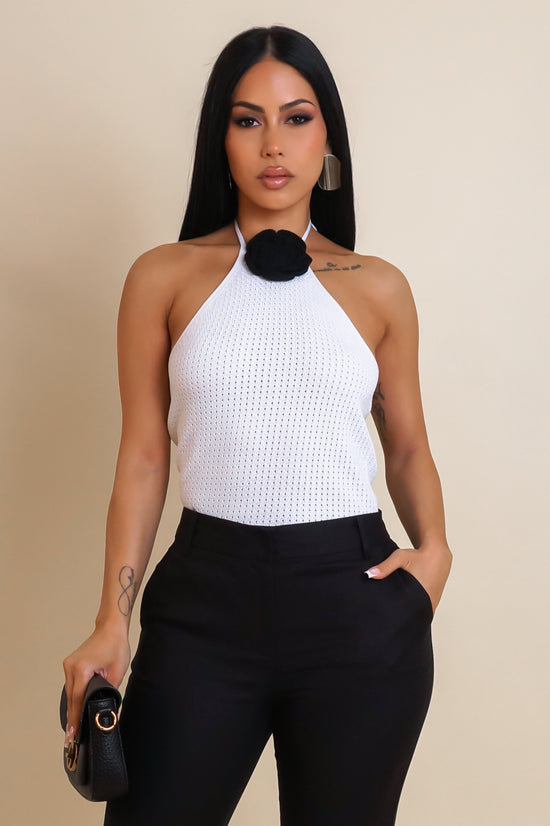 Blossoming Crop Top - White