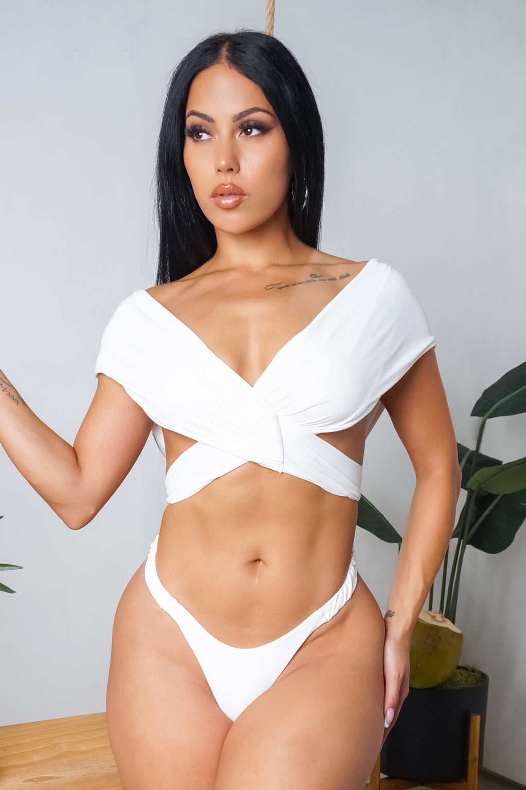 All In One Piece Swimsuit - White
