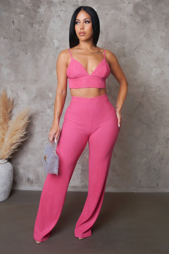 Load image into Gallery viewer, Charming Pant Set - Fuchsia
