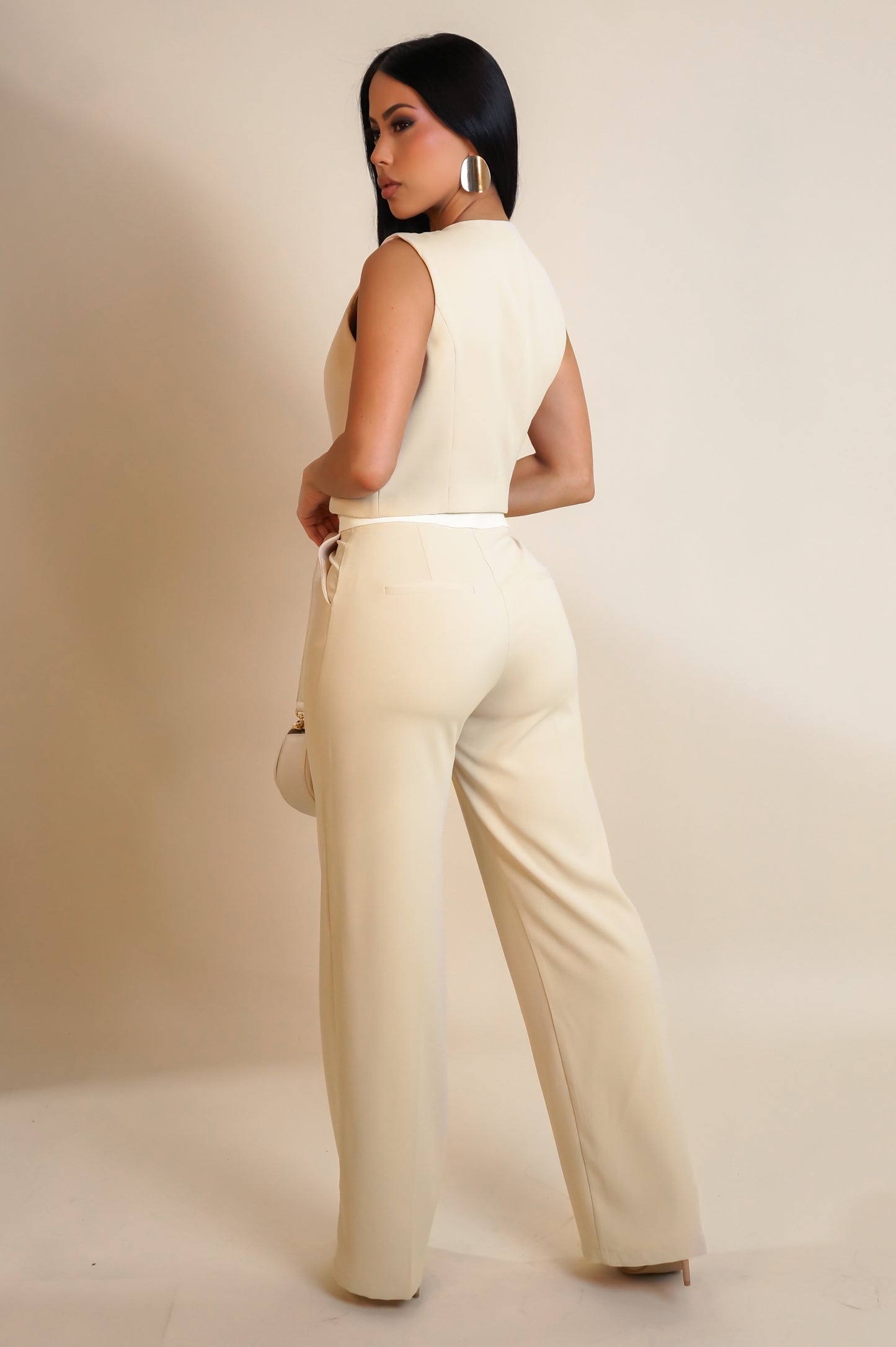 Keep It Simple Pant Set - Beige