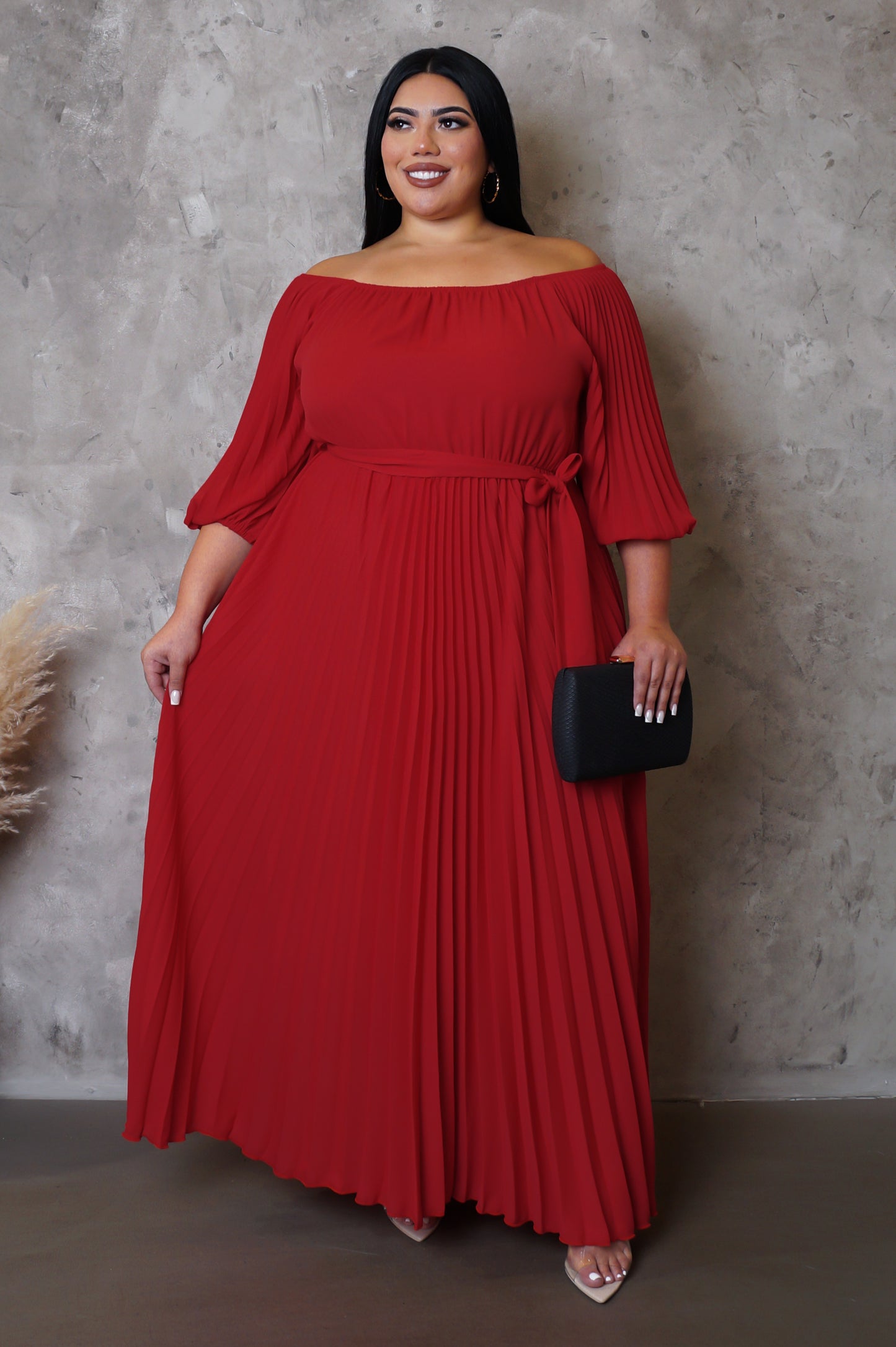 Ready To Go Out Maxi Dress Plus Size - Red