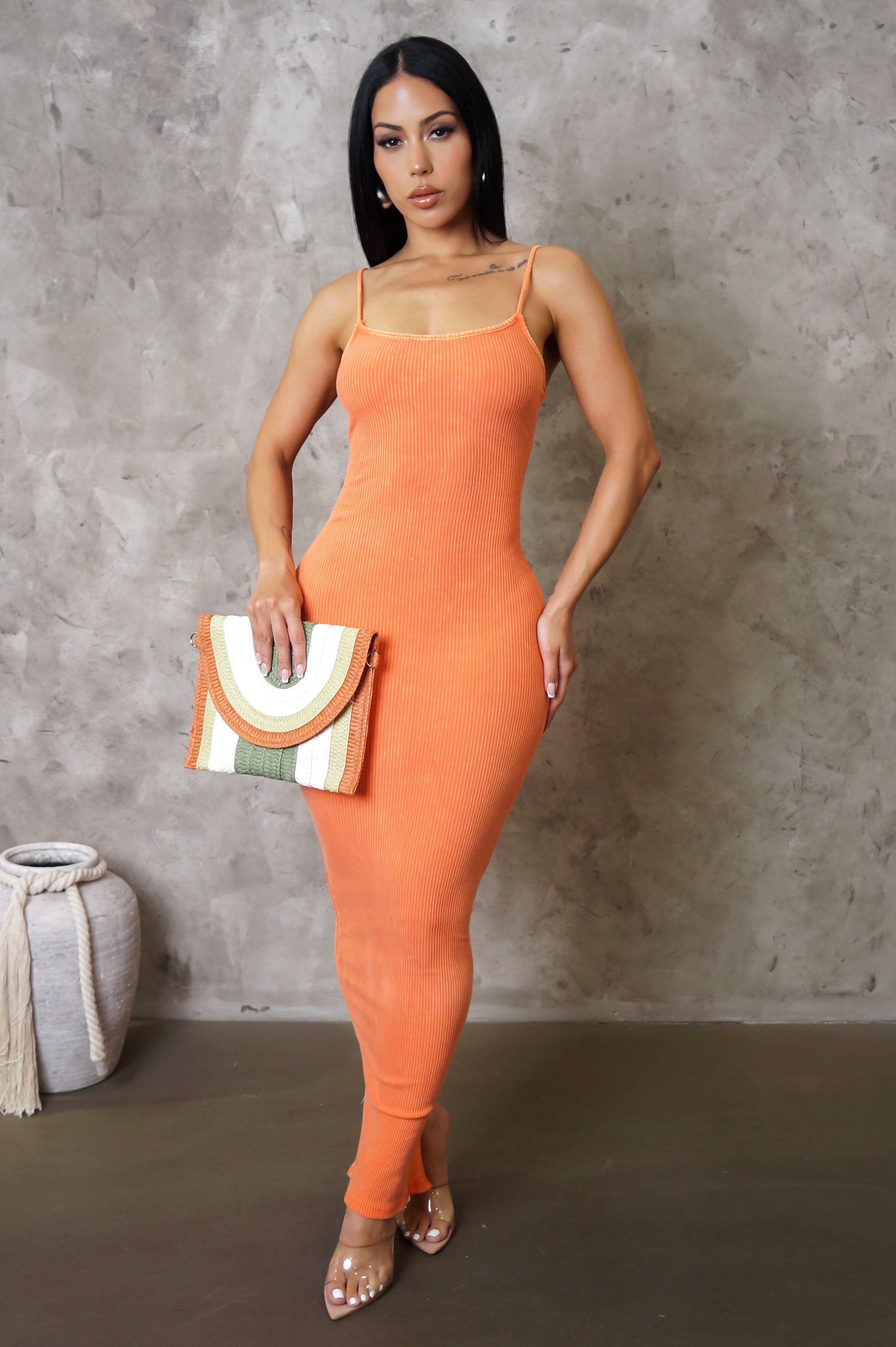 Looking Good Midi Dress - Orange