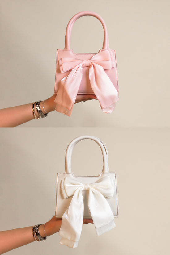 All About Bows Purse - Pink - White