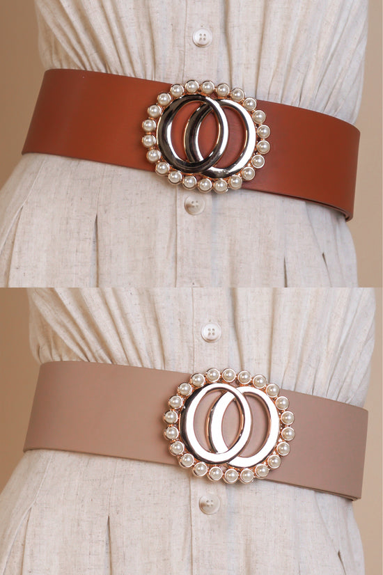 Pearl Belt - Nude/Camel