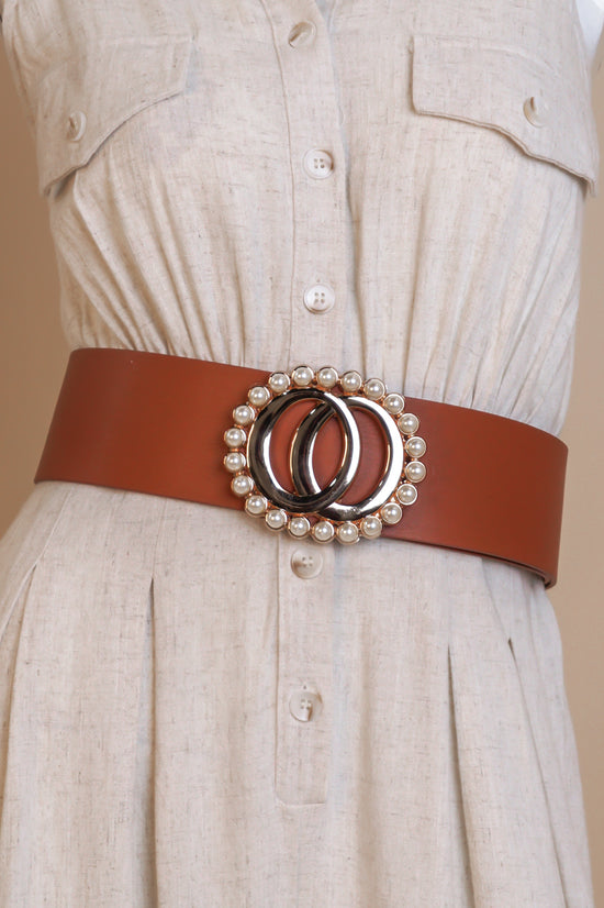 Pearl Belt - Nude/Camel