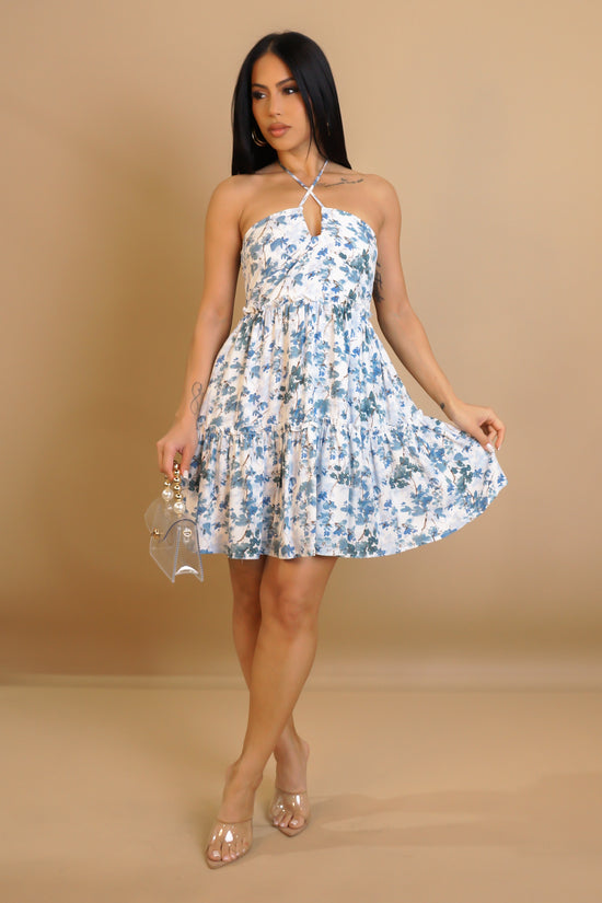 Harmonious Mini Dress - Blue