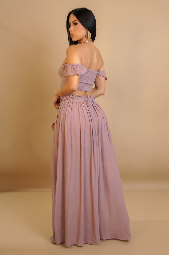 Your Glowing Skirt Set - Mauve