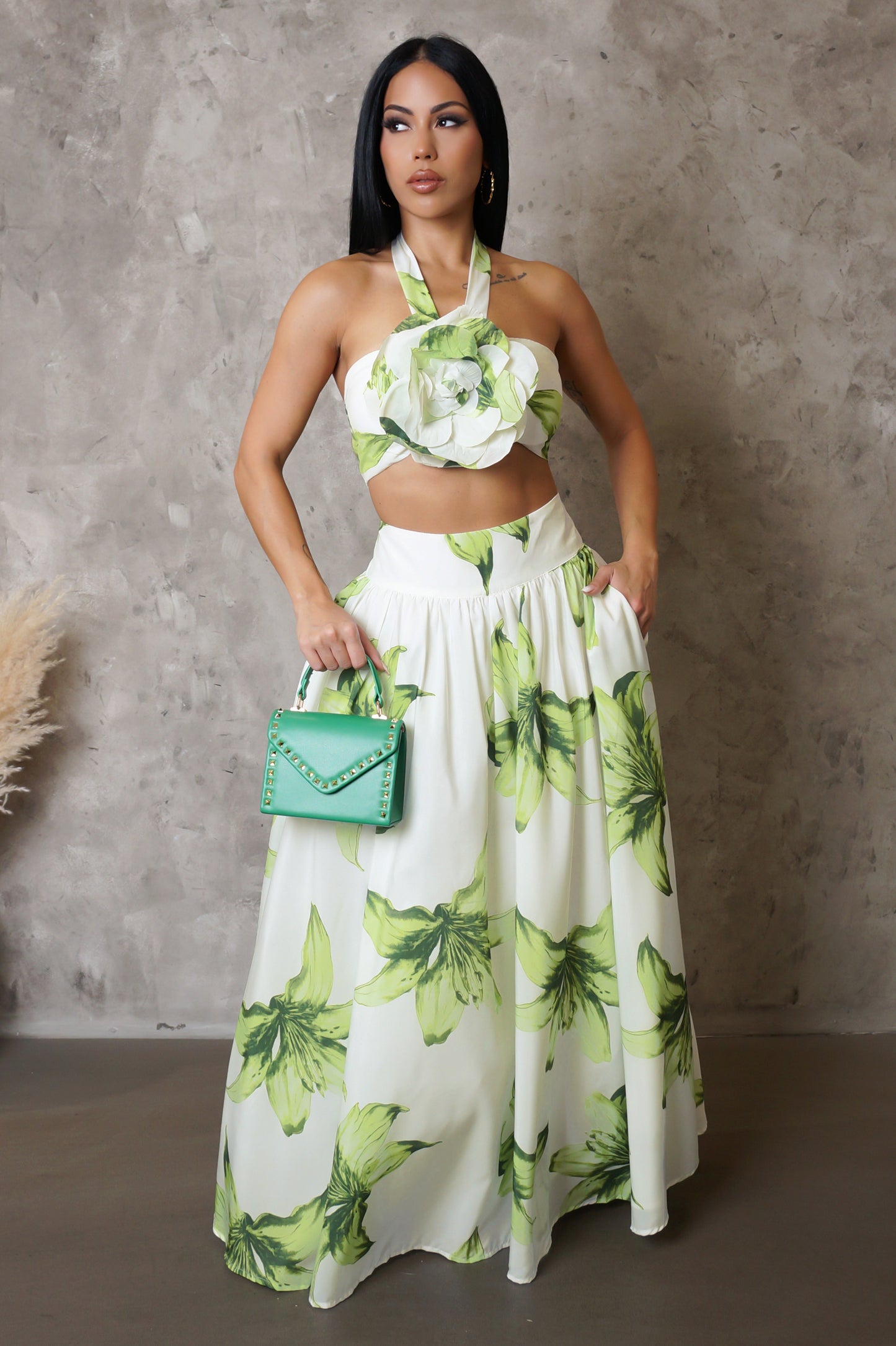 Leave It To Me Skirt Set - Green