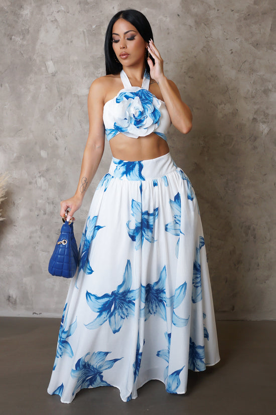 Load image into Gallery viewer, Leave It To Me Skirt Set - Blue
