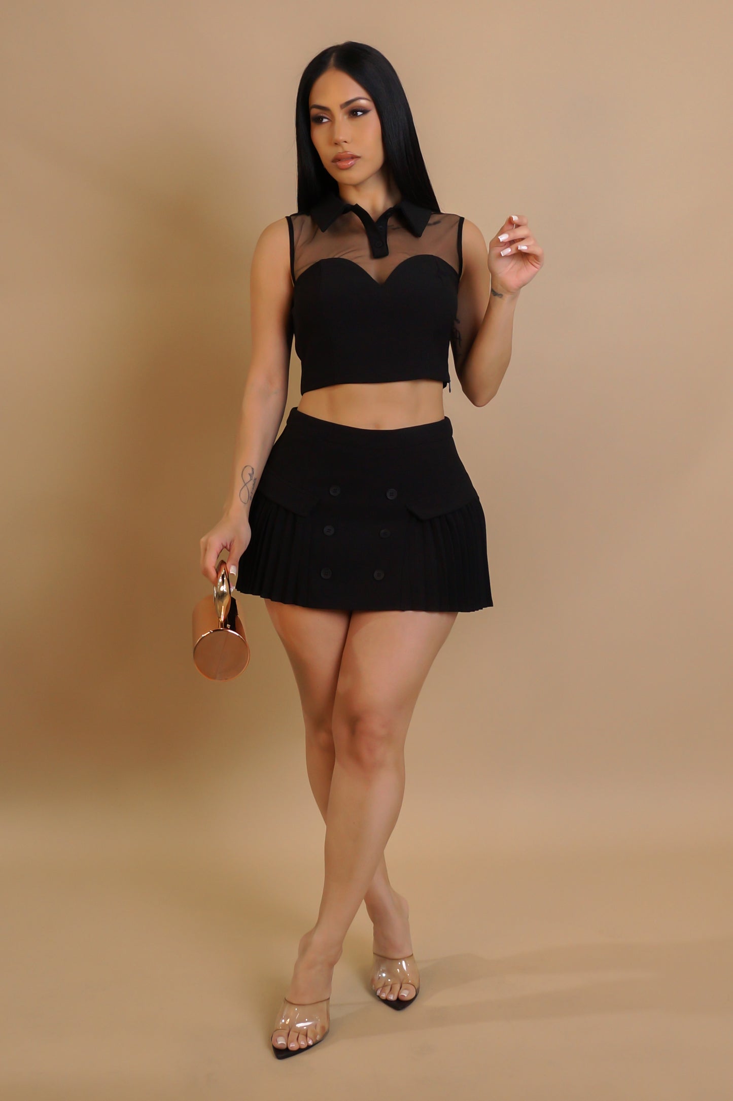 Showing Off Skirt Set - Black