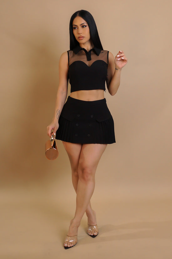 Showing Off Skirt Set - Black