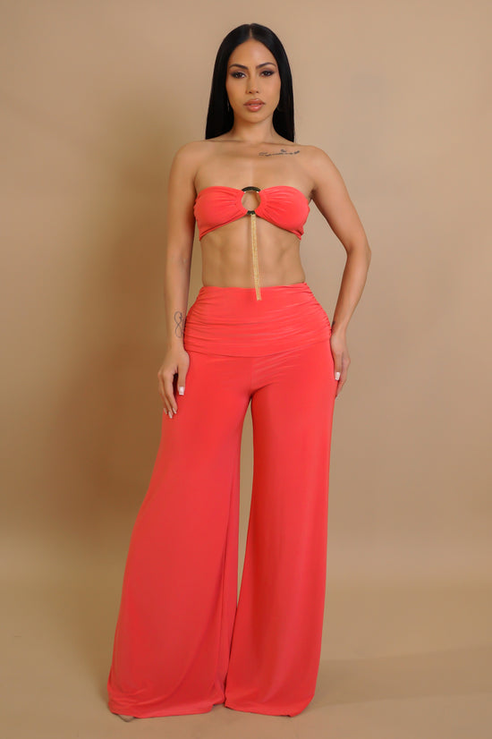 A Real One Three Piece Skirt Set - Orange