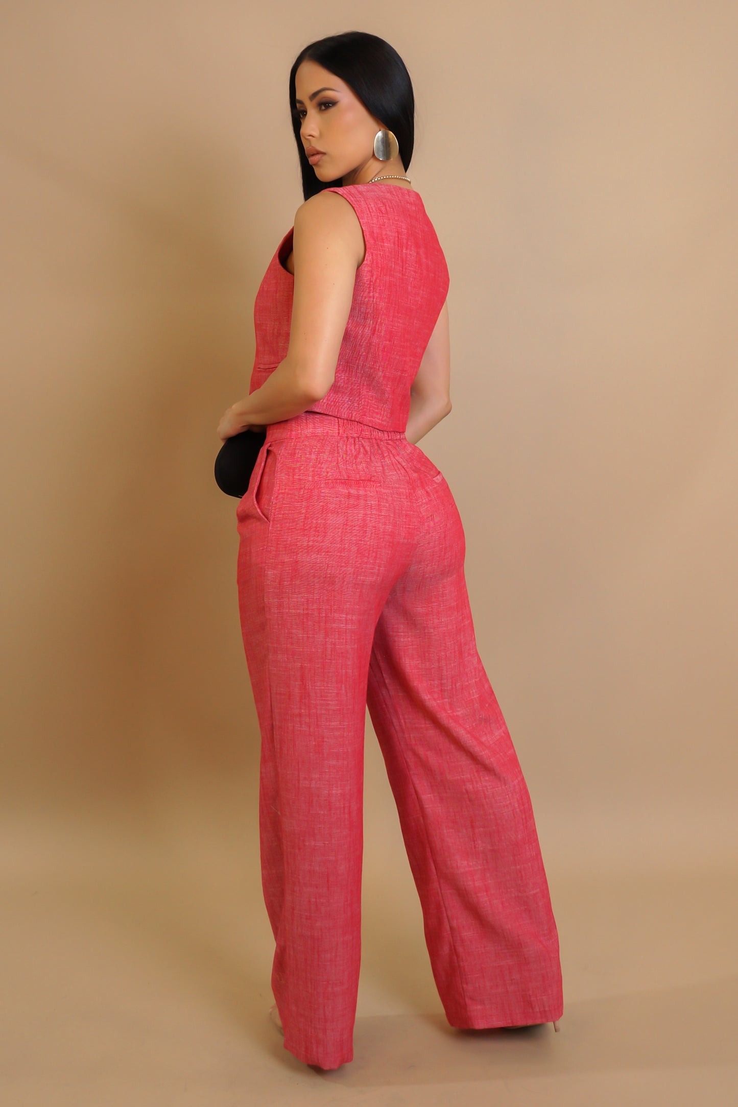 Business Casual Pant Set - Red