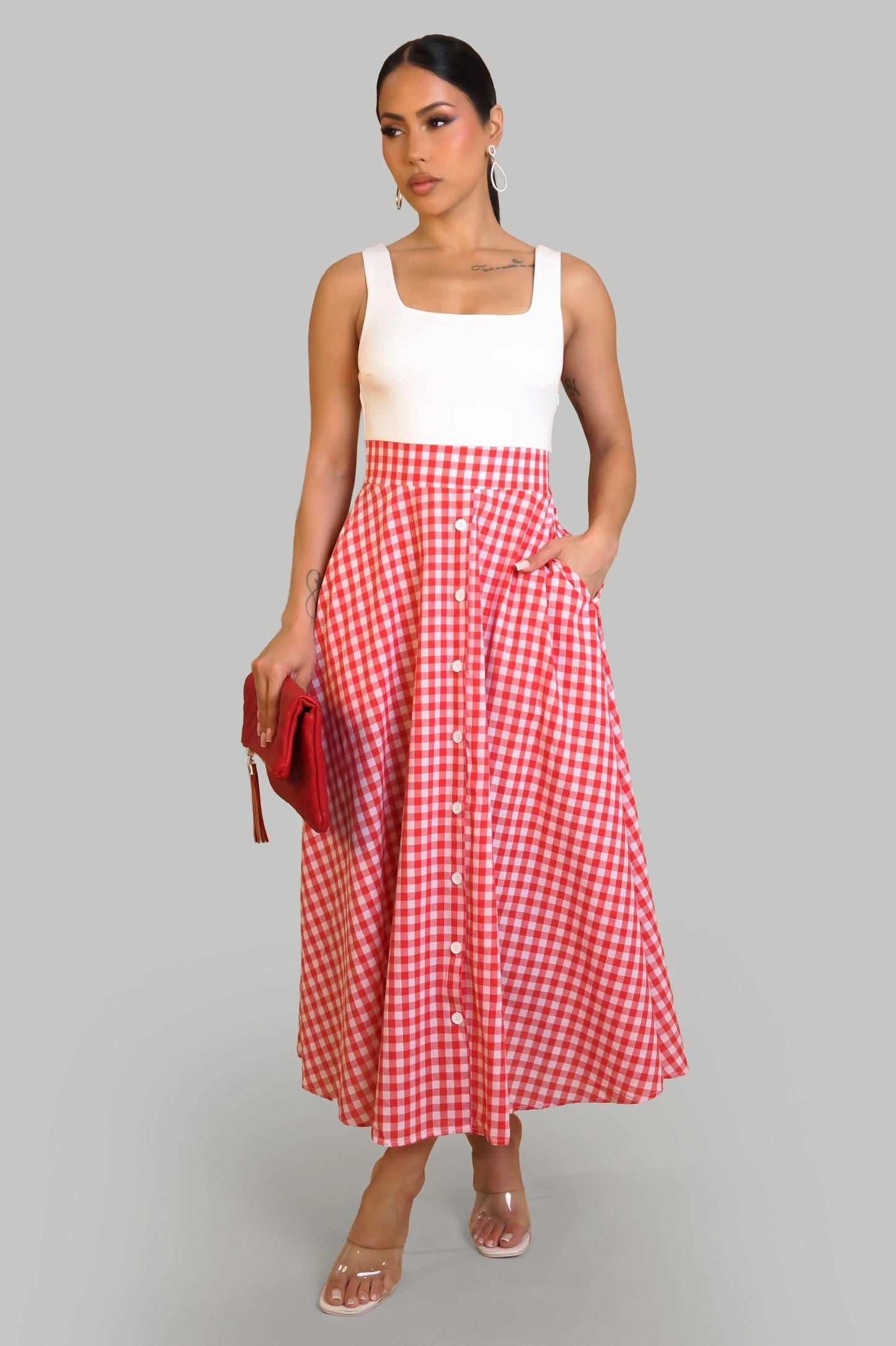 Paradise Midi Dress - Red