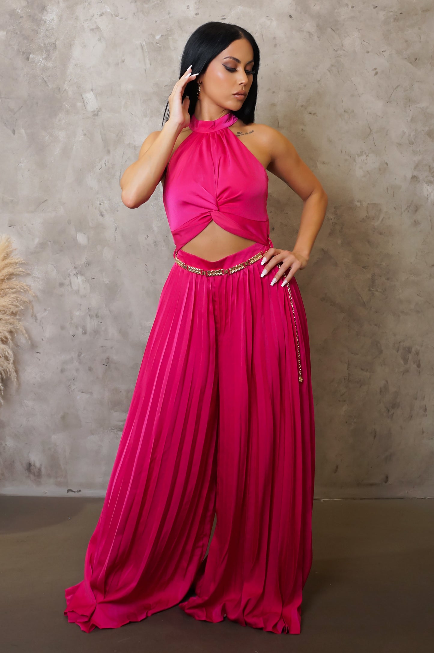 Stay Icy Jumpsuit - Fuchsia