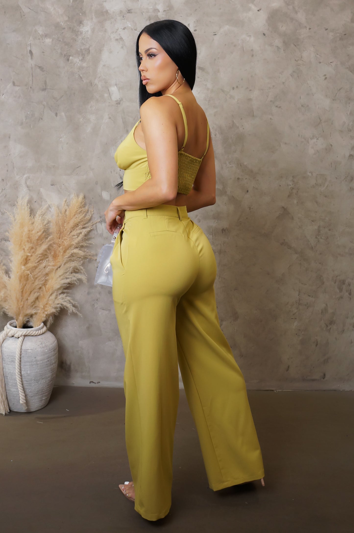 Look Back At It Pant Set- Yellow