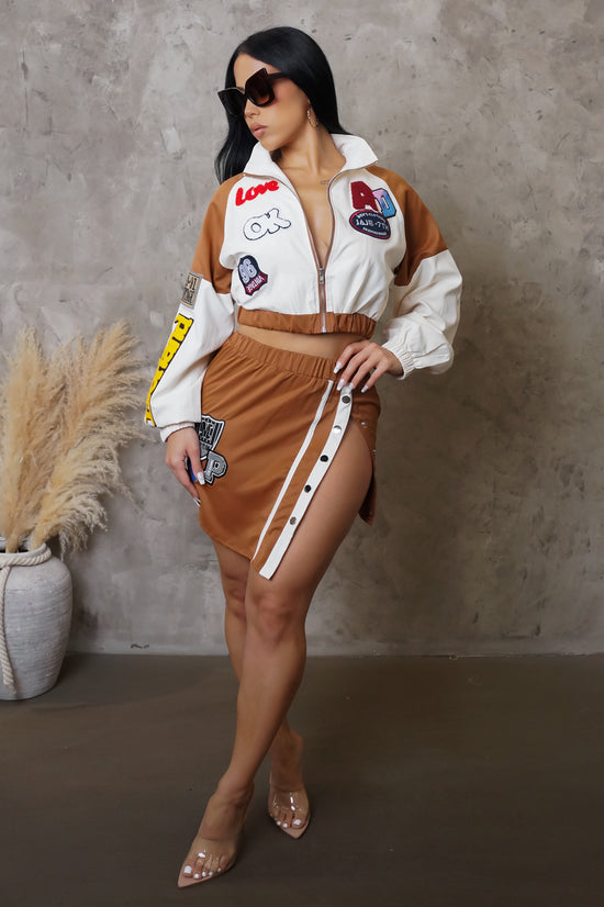 Load image into Gallery viewer, Looking Better Skirt Set - Brown
