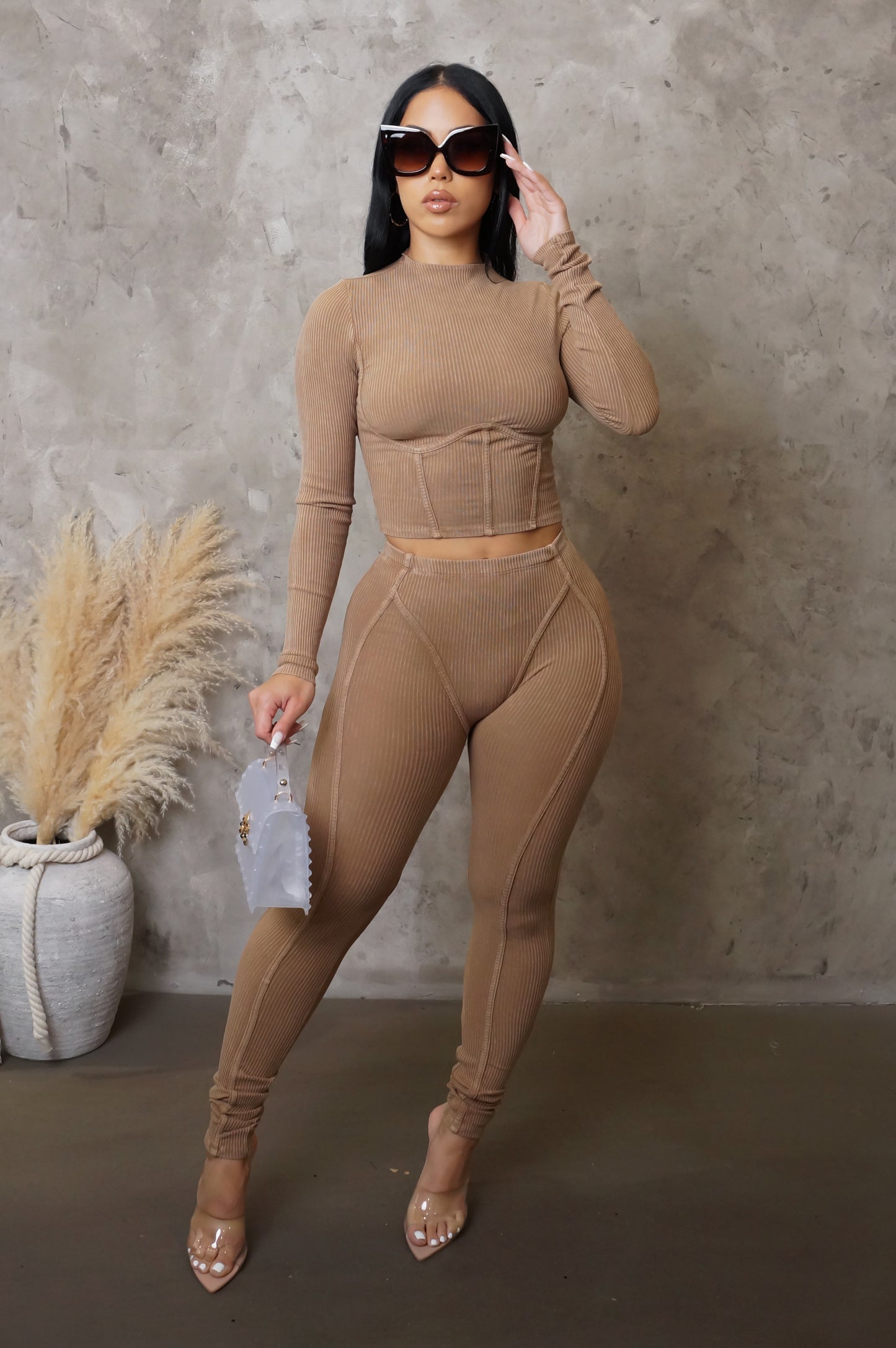 Trust In You Pant Set - Taupe