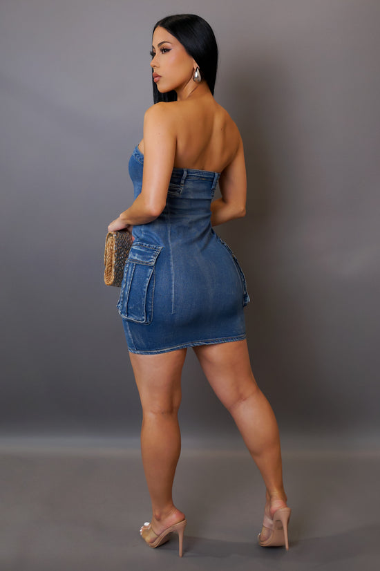 Your Loss Mini Dress- Denim