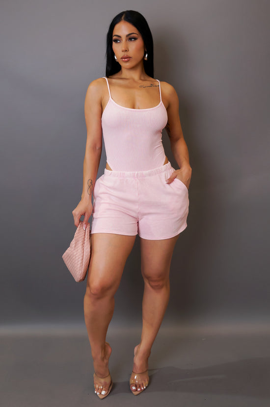 Comfy And Chic Shorts Set - Pink