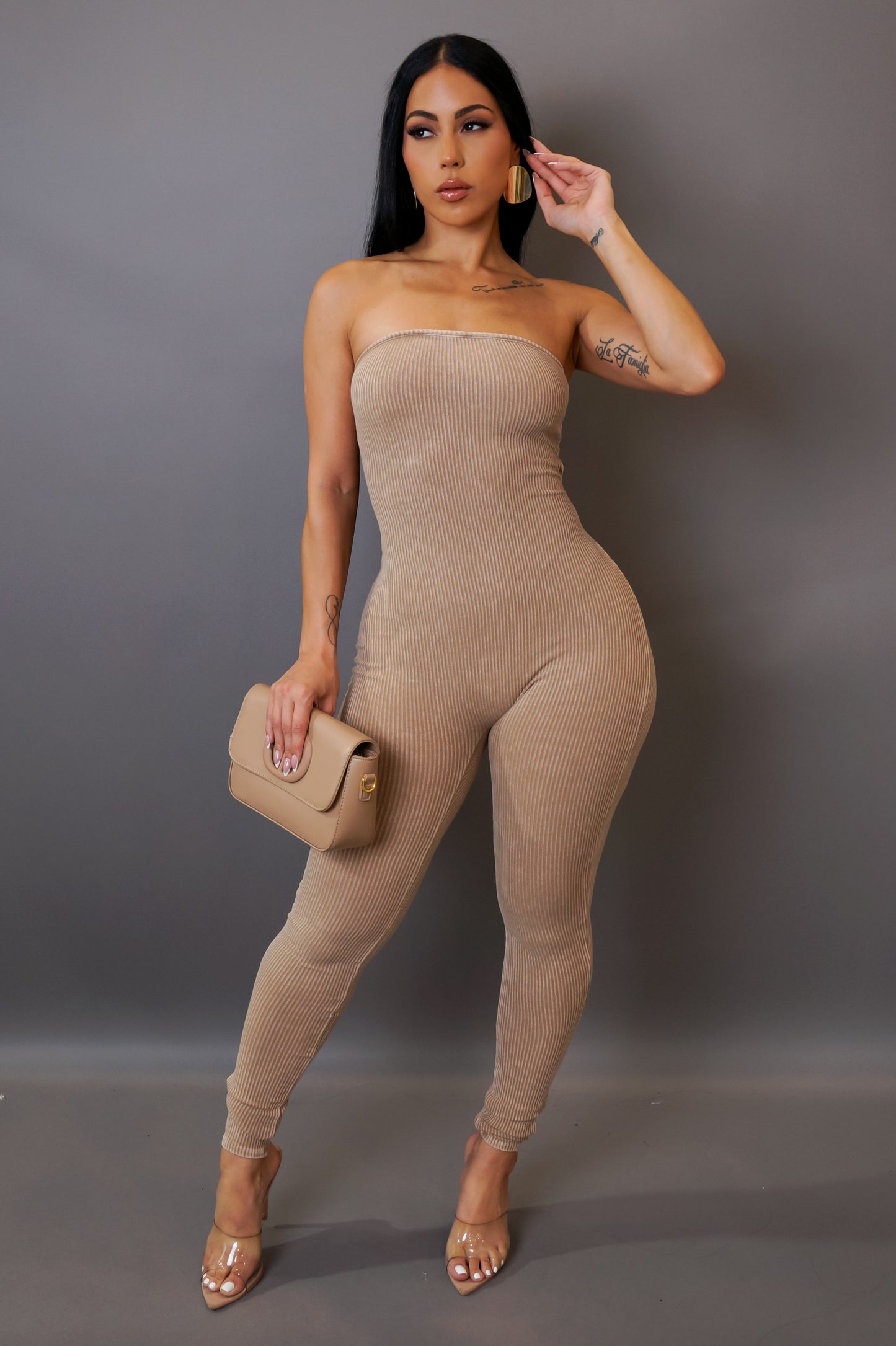 Sweet Love Jumpsuit -Taupe