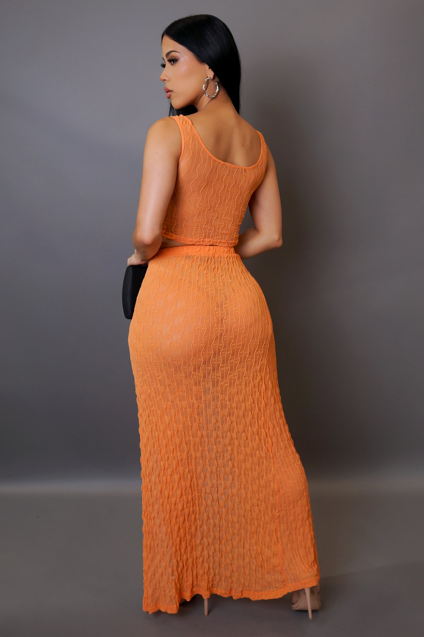 Paradise On Earth Skirt Set - Orange