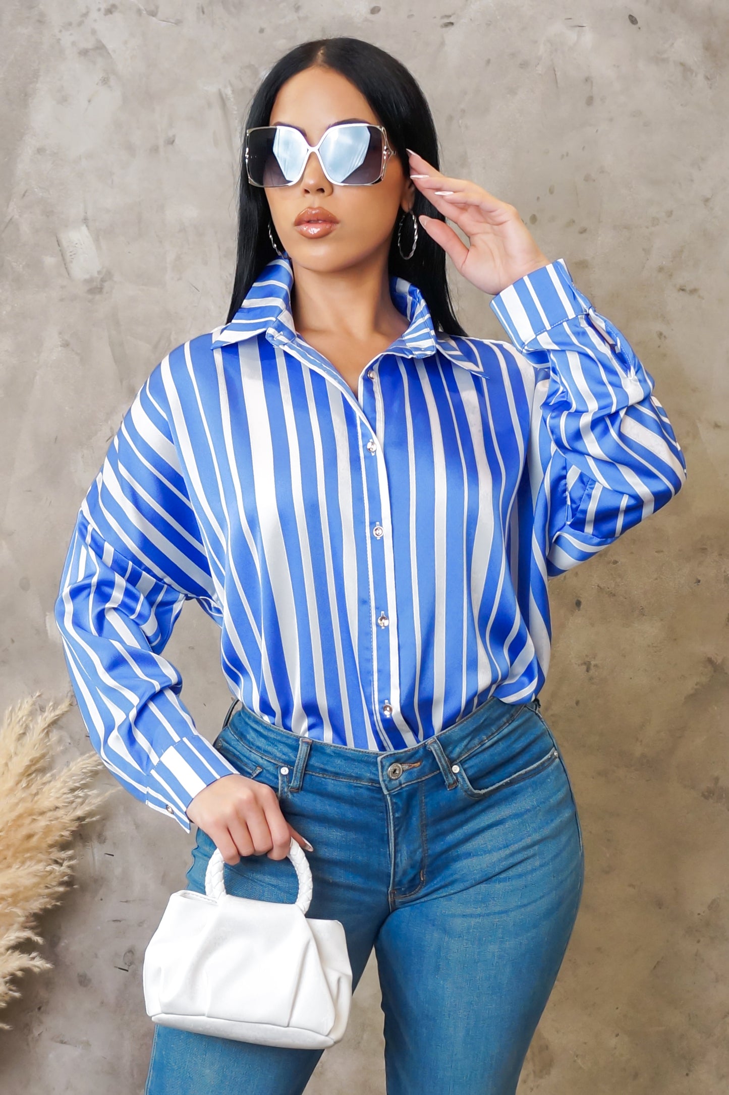 Come To Me Blouse  - Blue