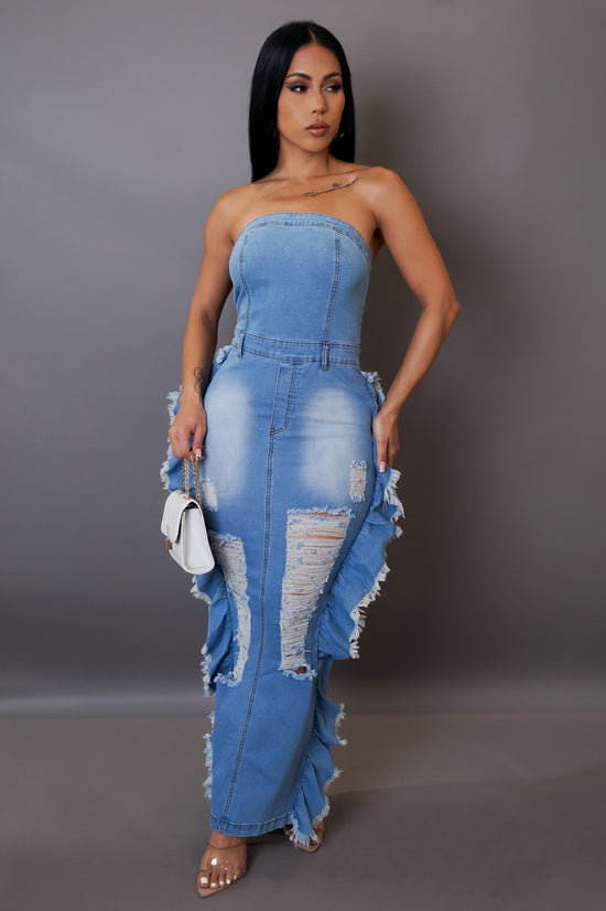 Your Go To Midi Dress- Denim