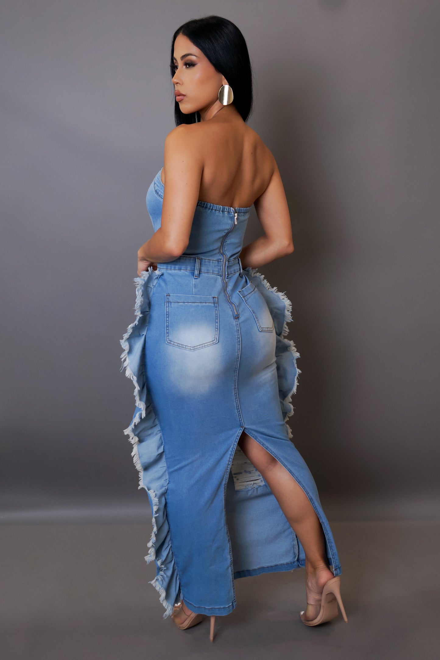 Your Go To Midi Dress- Denim