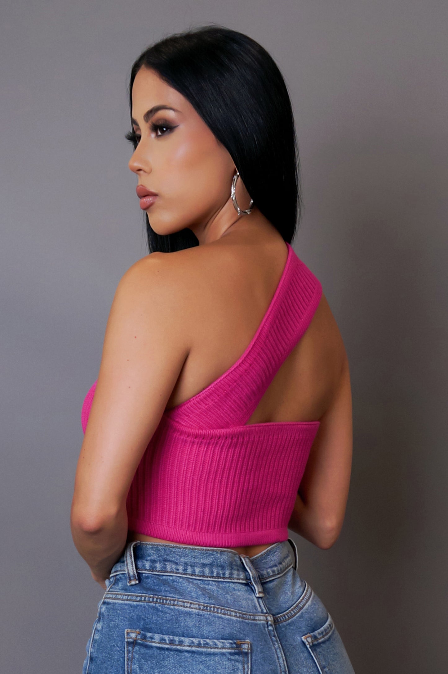 Just For Now Crop Top - Fuchsia