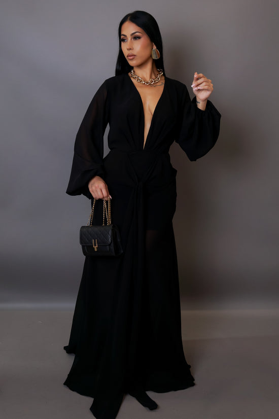 Follow Me Forever Maxi Dress- Black