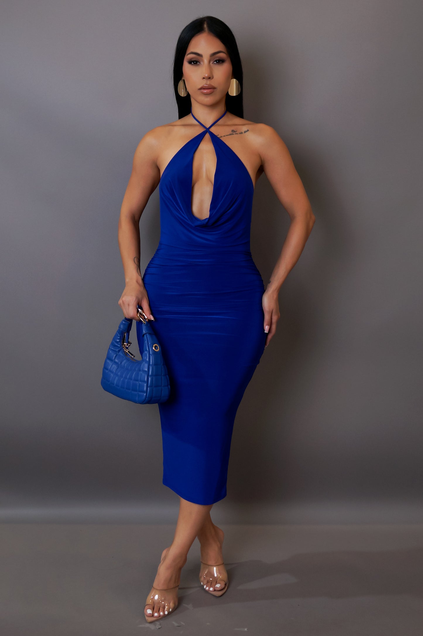 Forever A Diva Midi Dress - Blue