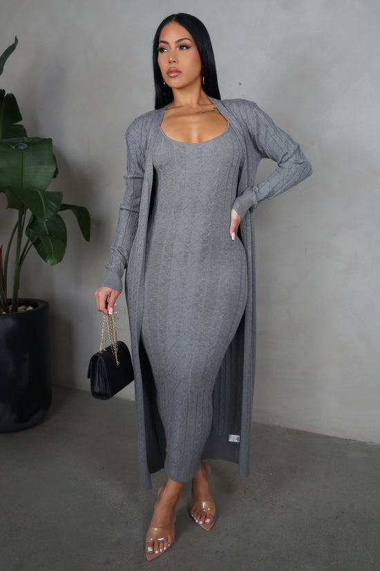 RESTOCK!! Don't Bother Midi Dress - Grey