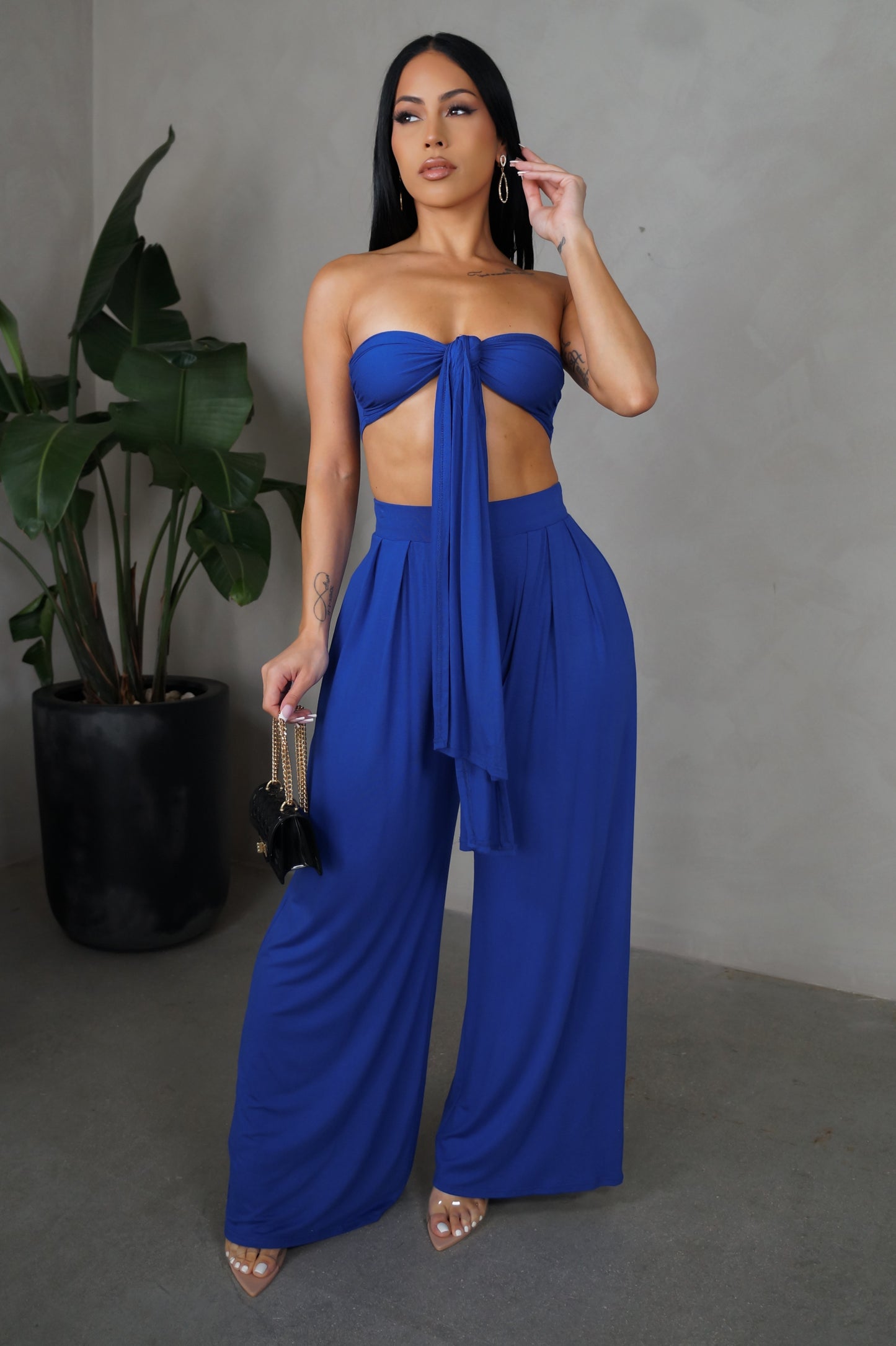 Leveling Up Two Piece Pant Set - Blue