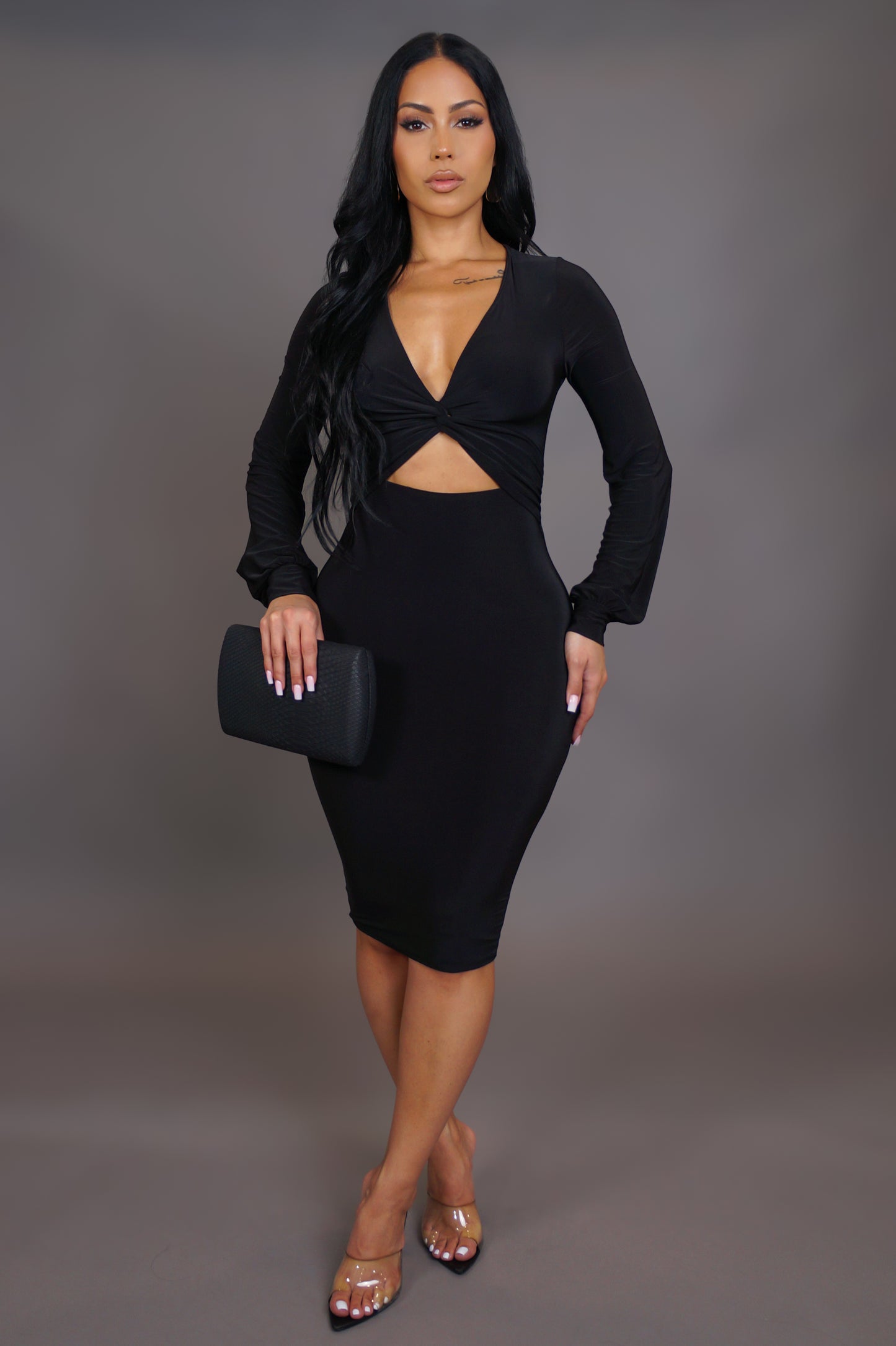 Always Sweet Midi Dress - Black