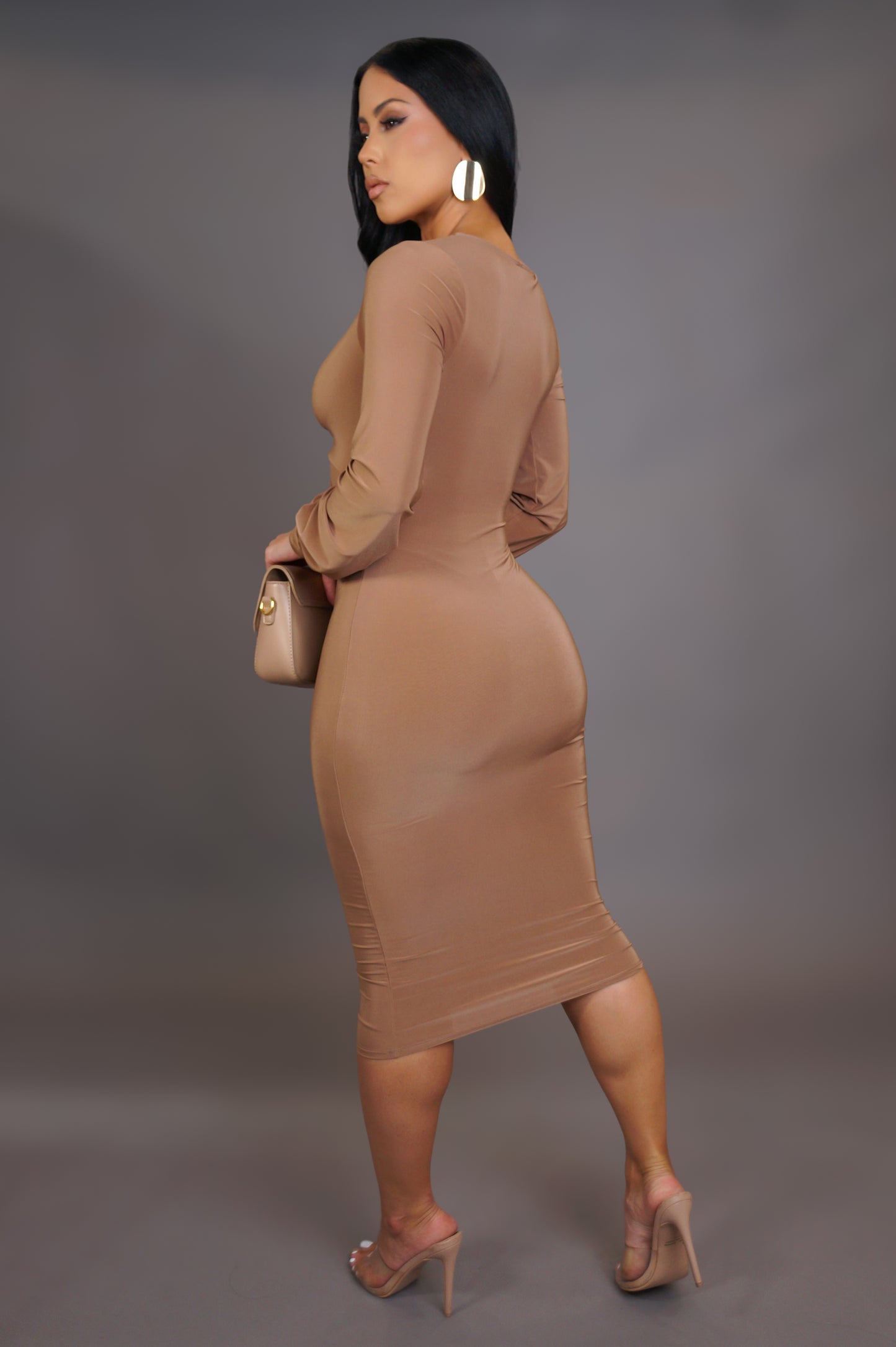 Always Sweet Midi Dress - Taupe